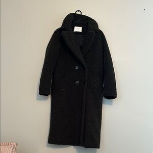 Dark Green Teddy Coat ZARA